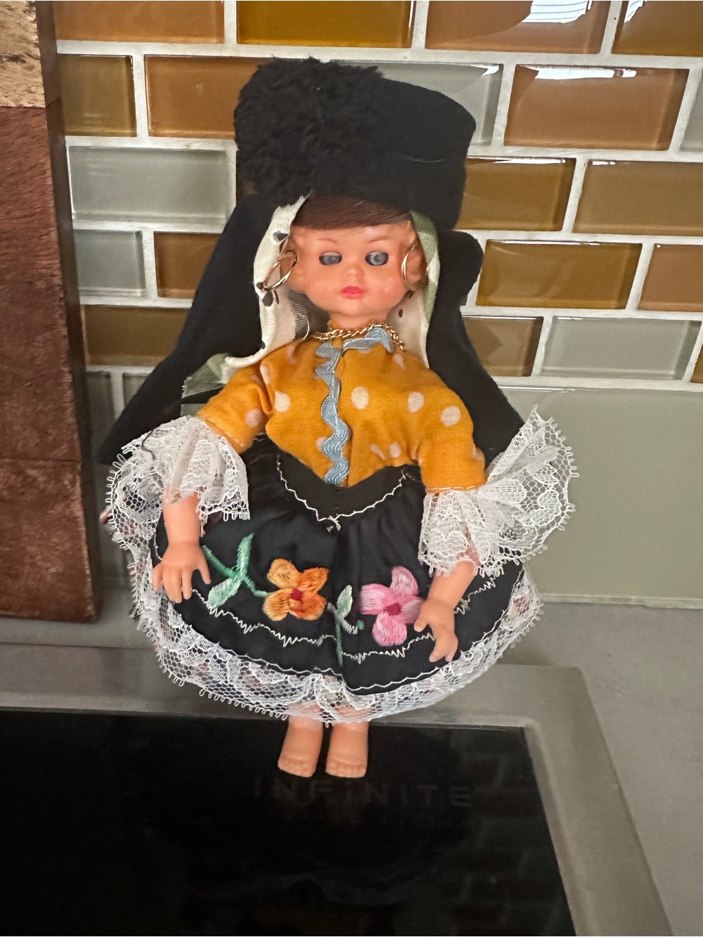 Vintage Souvenir Doll from Nazare, Portugal Featuring Traditional Attire